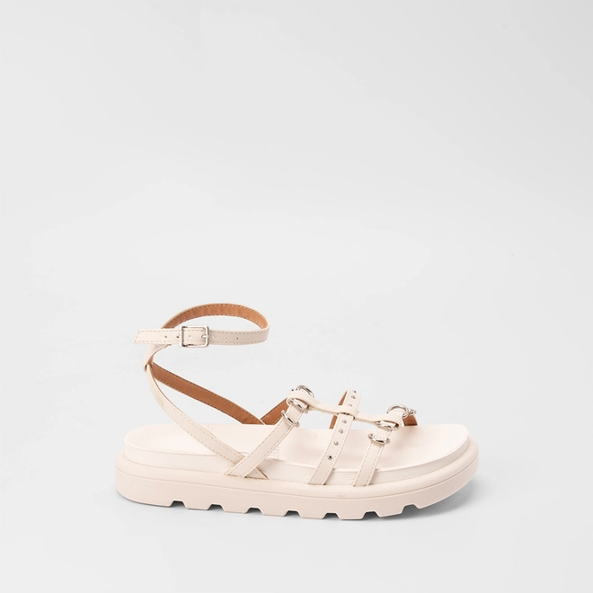 Sandália Papete Vizzano Flatform Detalhe Argola Off White