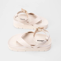 Sandália Moleca Plataforma Tiras de Dedo Off White