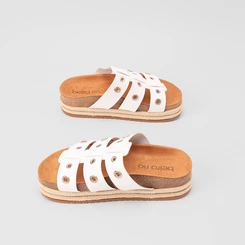 Tamanco Beira Rio Flatform Tressê Tiras Ilhós Branco