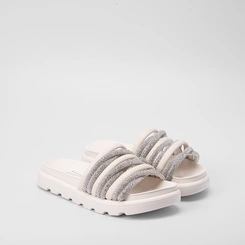 Tamanco Feminino Vizzano Tratorado Tiras Entrelaçadas Strass Branco