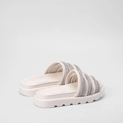 Tamanco Feminino Vizzano Tratorado Tiras Entrelaçadas Strass Branco