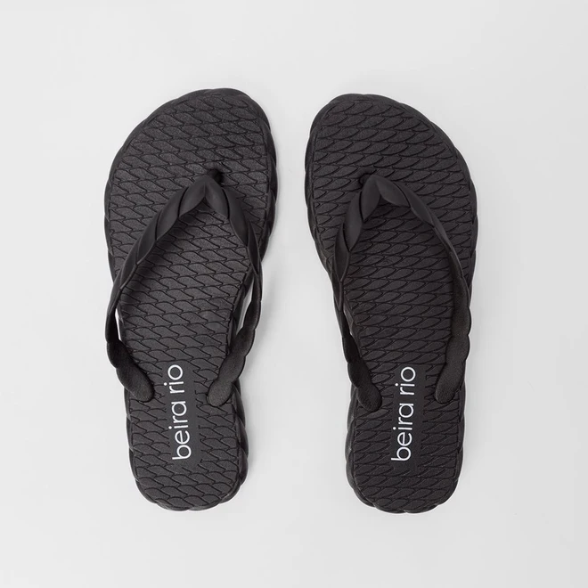 Chinelo Feminino Beira Rio Tressê Preto