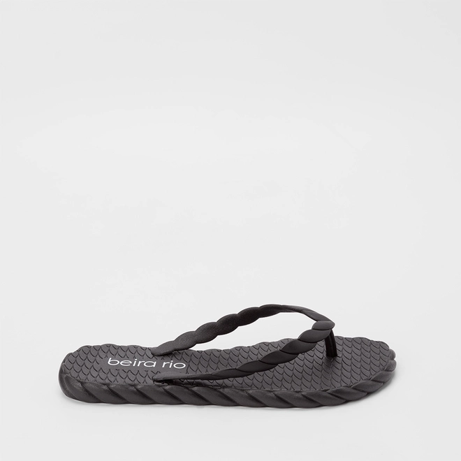 Chinelo Feminino Beira Rio Tressê Preto