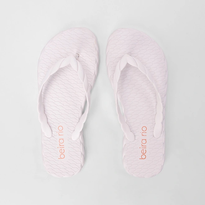 Chinelo Feminino Beira Rio Tressê Branco