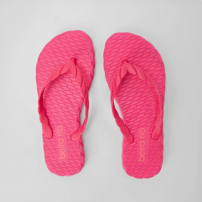 Chinelo Feminino Beira Rio Tressê Rosa