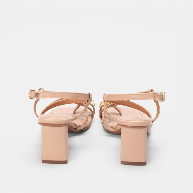Sandália Vizzano Tiras Slim Detalhe Bold Nude