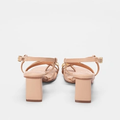 Sandália Vizzano Tiras Slim Detalhe Bold Nude