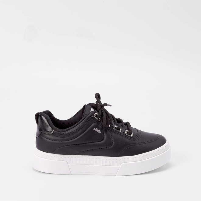 Tênis Dakota Flatform Feminino Ilhós Textura Soft Preto