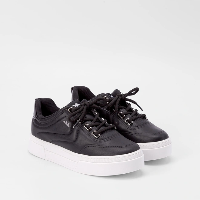 Tênis Dakota Flatform Feminino Ilhós Textura Soft Preto