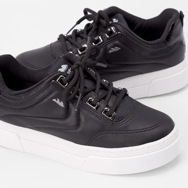 Tênis Dakota Flatform Feminino Ilhós Textura Soft Preto