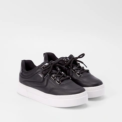 Tênis Dakota Flatform Feminino Ilhós Textura Soft Preto