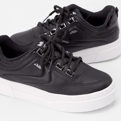 Tênis Dakota Flatform Feminino Ilhós Textura Soft Preto