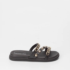 Papete Beira Rio Flat Detalhes Corrente & Rebite Preto