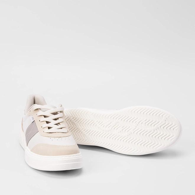 Tênis Dakota Feminino Detalhe Pesponto Elástico Off White