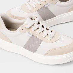 Tênis Dakota Feminino Detalhe Pesponto Elástico Off White