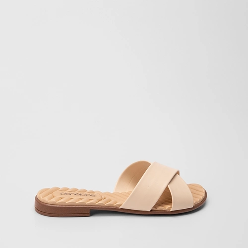 Rasteira Penélope Tiras Cruzadas Off White