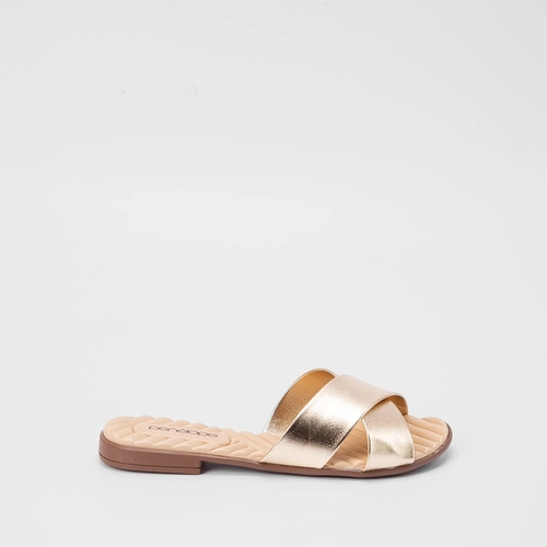 Rasteira Penélope Tiras Cruzadas Dourado