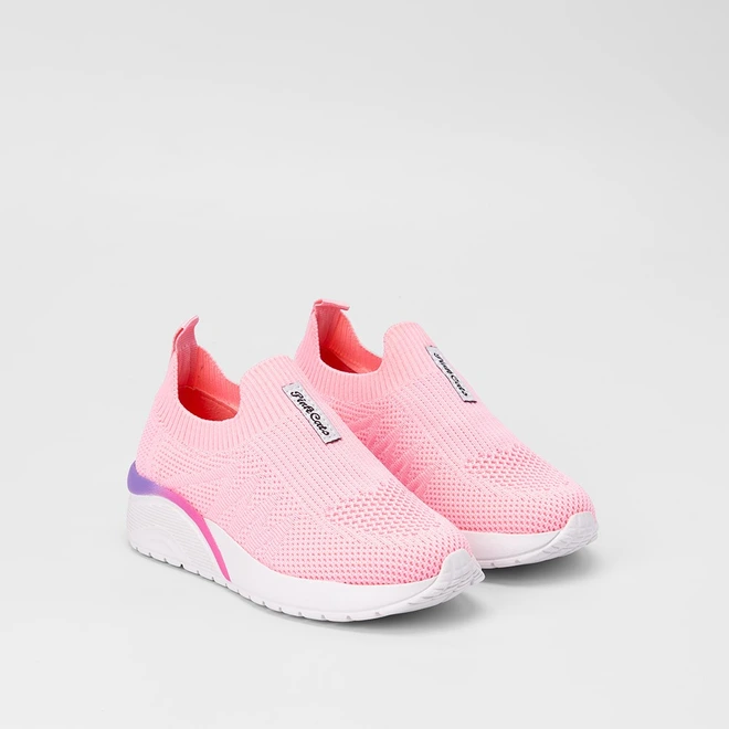 Tênis Infantil Pink Cats Casual Knit Rosa