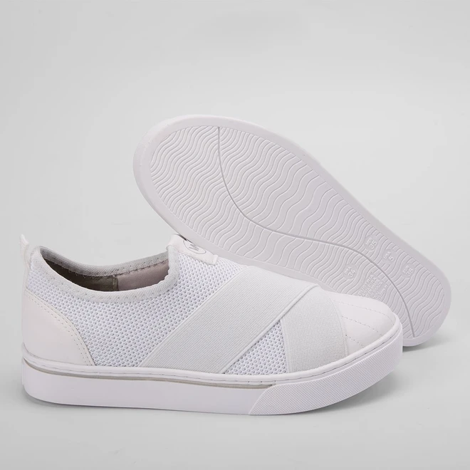 Tênis Knit Via Marte Feminino Elástico Branco