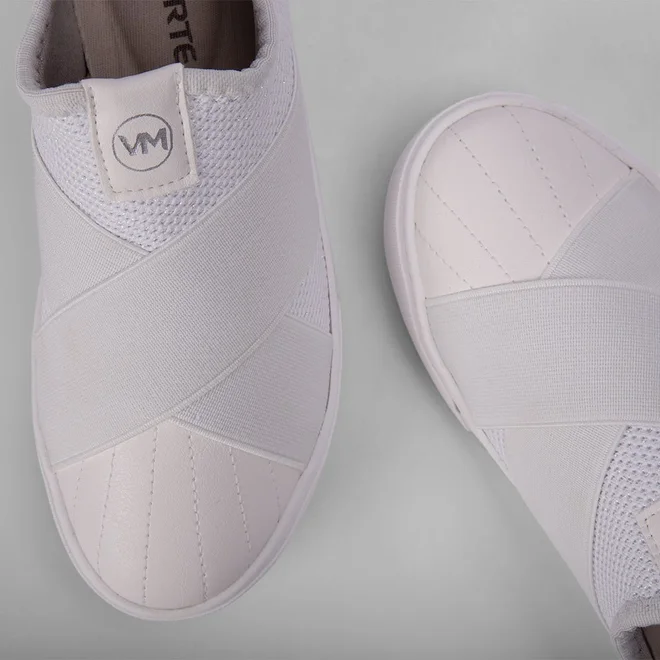 Tênis Knit Via Marte Feminino Elástico Branco