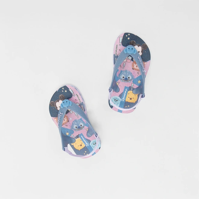 Chinelo Infantil Ipanema Disney Joy Baby Elástico Lilás & Azul