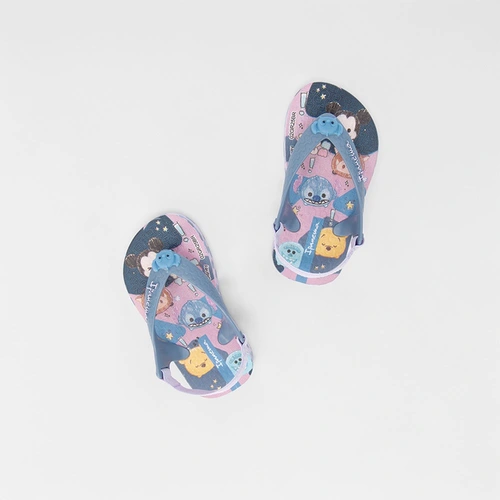 Chinelo Infantil Ipanema Disney Joy Baby Elástico Lilás & Azul
