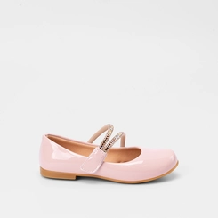 Sapatilha Boneca Infantil Gabrielinha Tiras Pedraria Verniz Rosa