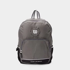 Mochila Wilson Logo Bordado & Bolso Frontal Cinza