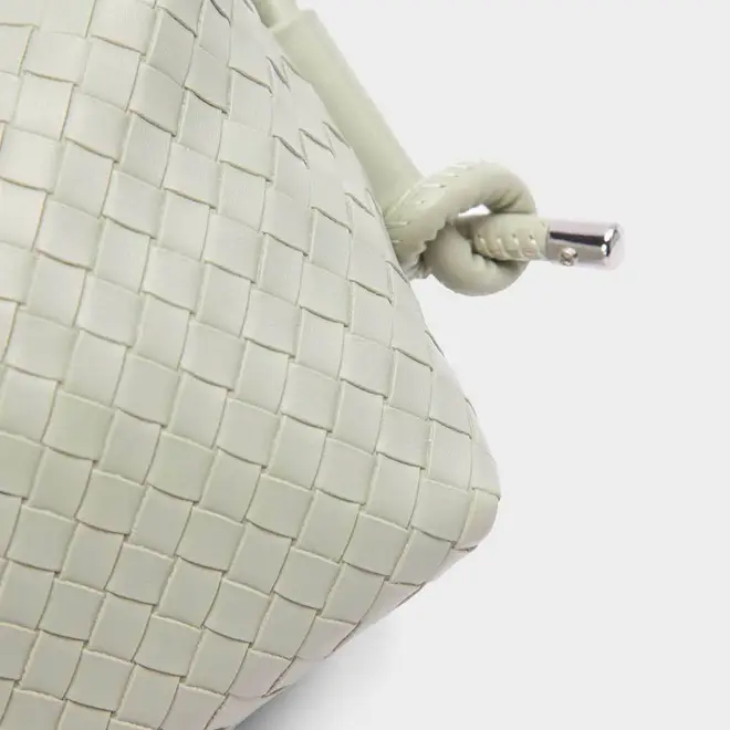 Bolsa Transversal Penélope Pequena Tressê Detalhe Alça Nó Verde