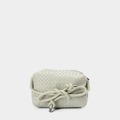 Bolsa Transversal Penélope Pequena Tressê Detalhe Alça Nó Verde
