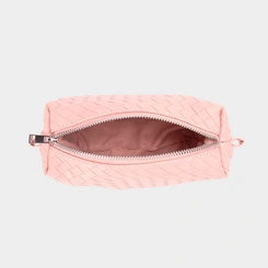 Bolsa Transversal Penélope Pequena Tressê Detalhe Alça Nó Rosa