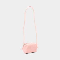 Bolsa Transversal Penélope Pequena Tressê Detalhe Alça Nó Rosa