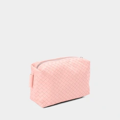 Bolsa Transversal Penélope Pequena Tressê Detalhe Alça Nó Rosa