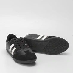 Tênis Penélope Casual Feminino Detalhe Recorte Nobuck Preto