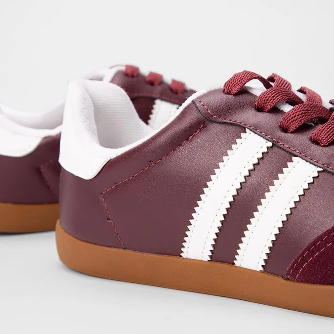 Tênis Penélope Casual Feminino Detalhe Recorte Nobuck Vinho