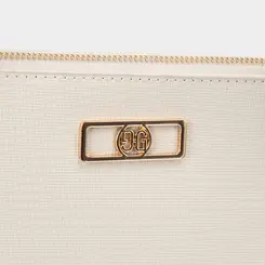 Bolsa Shopping Bag Gabriela Grande Texturizada Off White & Caramelo