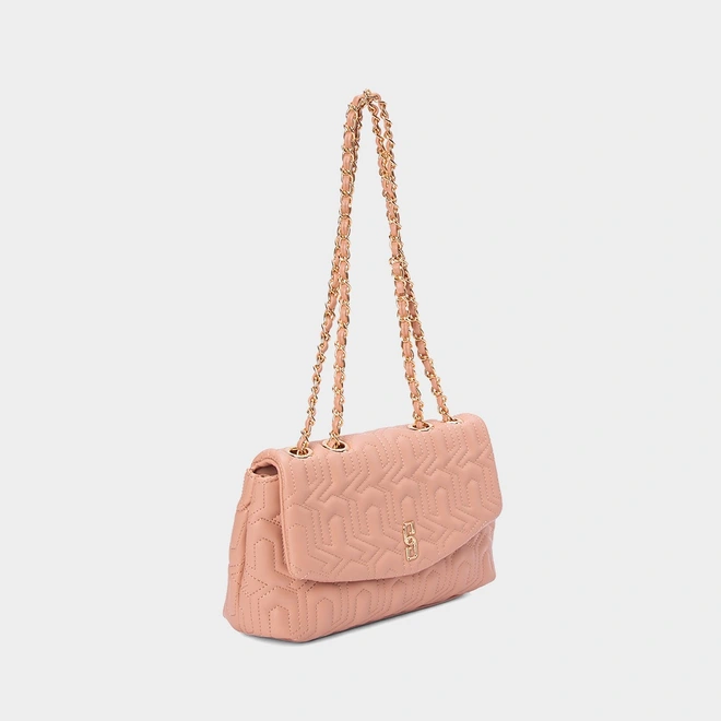 Bolsa Envelope Pequena Gabriela Monograma Rosa
