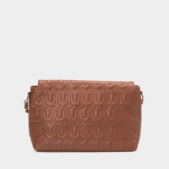 Bolsa Envelope Média Gabriela Monograma Marrom