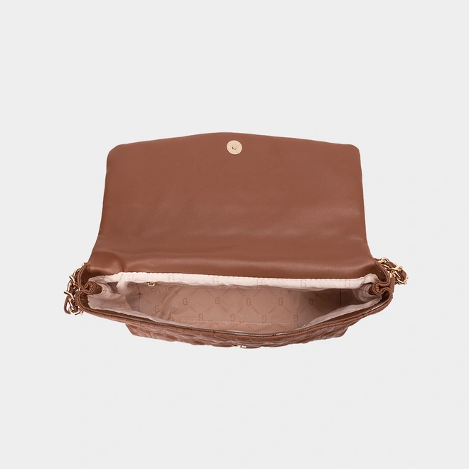 Bolsa Envelope Média Gabriela Monograma Marrom