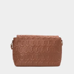 Bolsa Envelope Média Gabriela Monograma Marrom