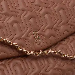 Bolsa Envelope Média Gabriela Monograma Marrom