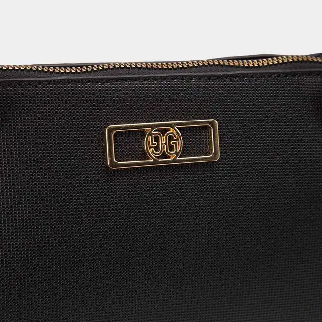 Bolsa Shopping Bag Gabriela Grande Texturizada Preto & Caramelo