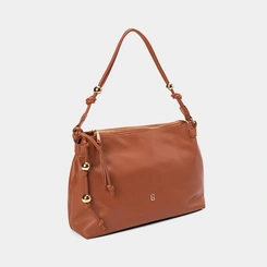 Bolsa Soft Gabriela Detalhes Esferas Caramelo