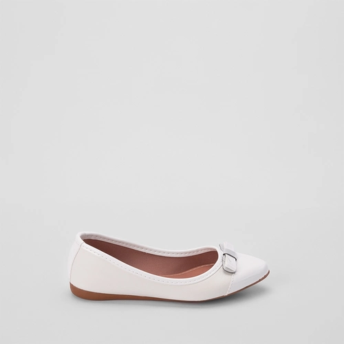 Sapatilha Infantil Gabrielinha Detalhe Recorte & Laço Branco