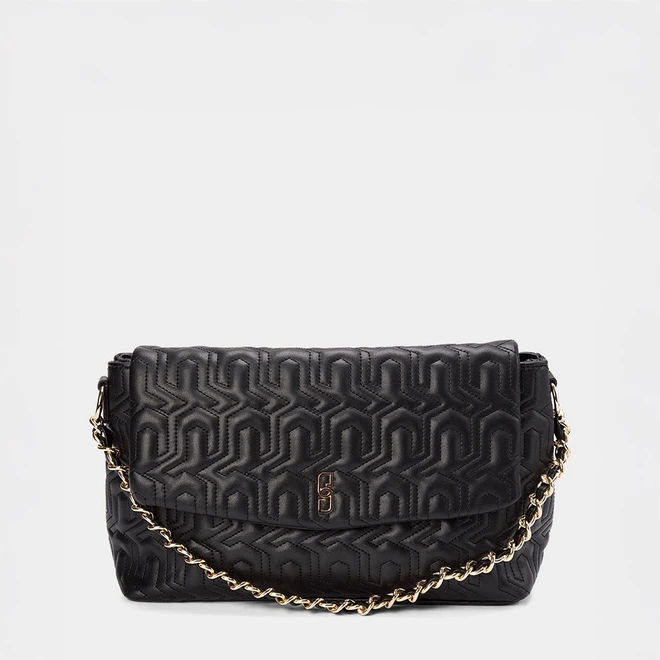 Bolsa Envelope Média Gabriela Monograma Preto