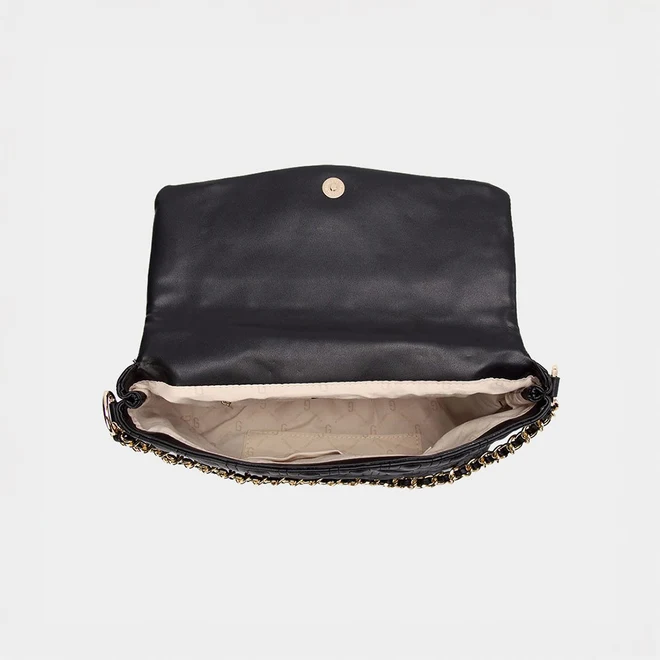 Bolsa Envelope Média Gabriela Monograma Preto