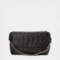 Bolsa Envelope Média Gabriela Monograma Preto
