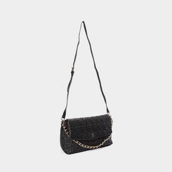 Bolsa Envelope Média Gabriela Monograma Preto