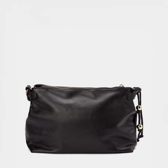 Bolsa De Ombro Média Gabriela Detalhes Esferas & Nó Preto