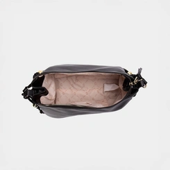 Bolsa De Ombro Média Gabriela Detalhes Esferas & Nó Preto